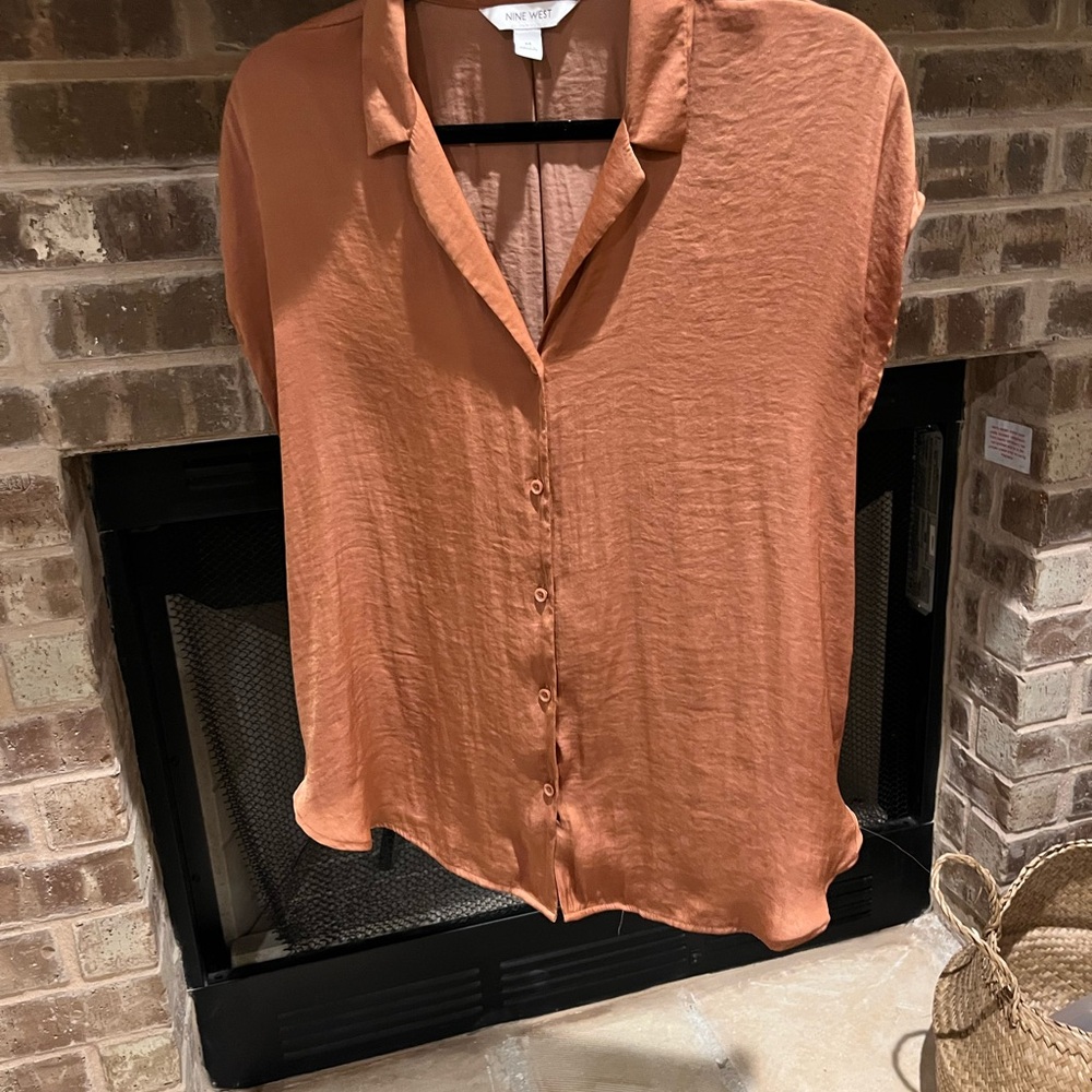 Nine West Women's Terracotta Button-Down Shirt